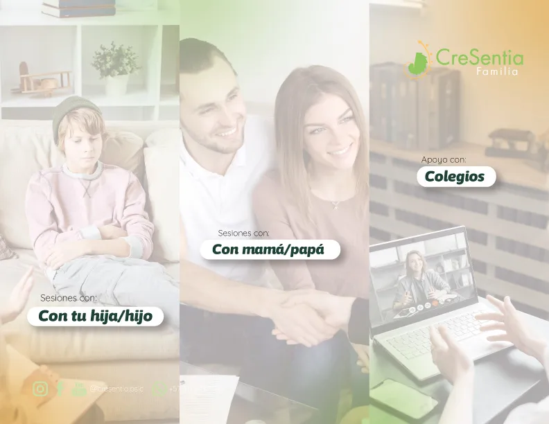 Consultorio de CreSentia preparado para una sesión de terapia familiar